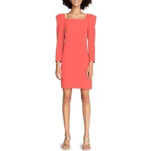 Trina Turk 'Blanche' Puff-Shoulder Sheath Dress, Cabana Cooler (Coral)